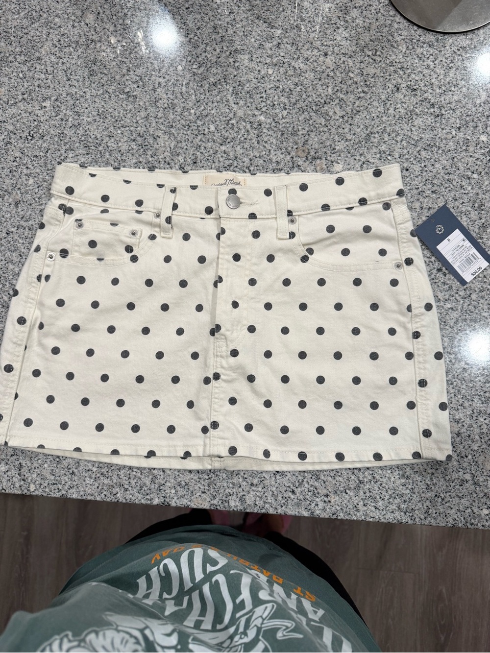 Polka Dot Cream Mini Skirt - universal thread